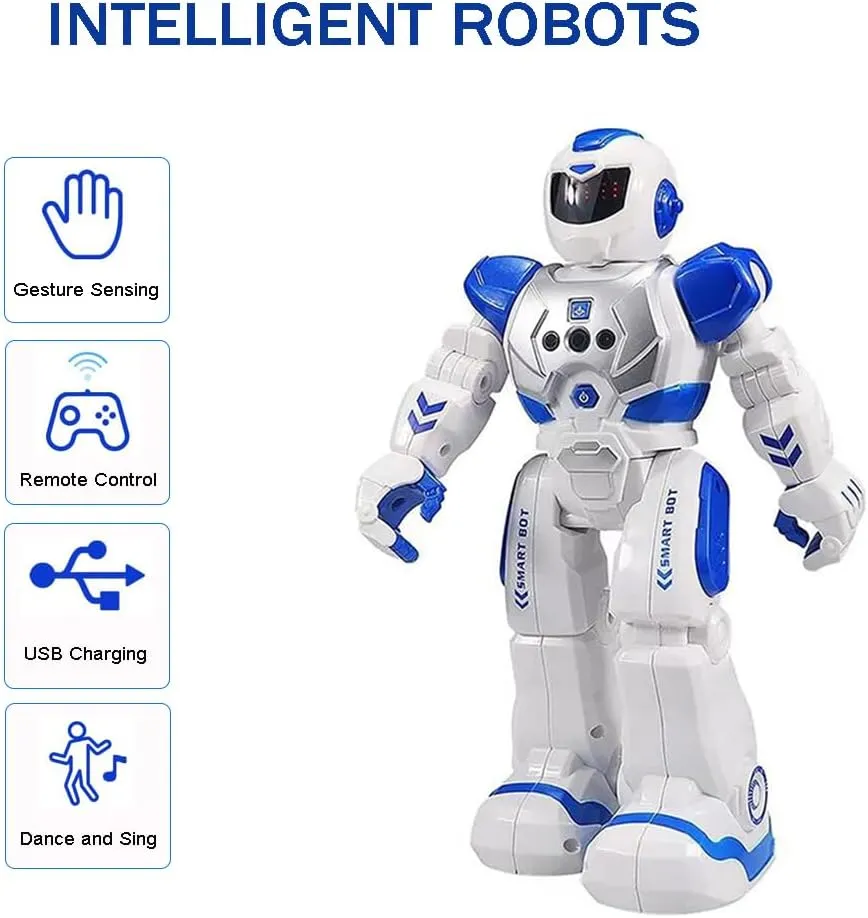 Dancing Smart Robot (826 junction locomotor lien vary stylized Blue) SAYZON Intelligent Remote Control Robot for Kids Gesture Sensing RC Toy with Remote Controller Walking 
