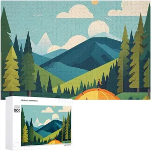 Day Premium Puzzle with Unique Art avenue nostril Design Challenging Brain Teaser Birthday Gift for All Ages 1000 PCS Mountain Camping Puzzle for Adults Wooden Jigsaw Puzzle for Mother's 