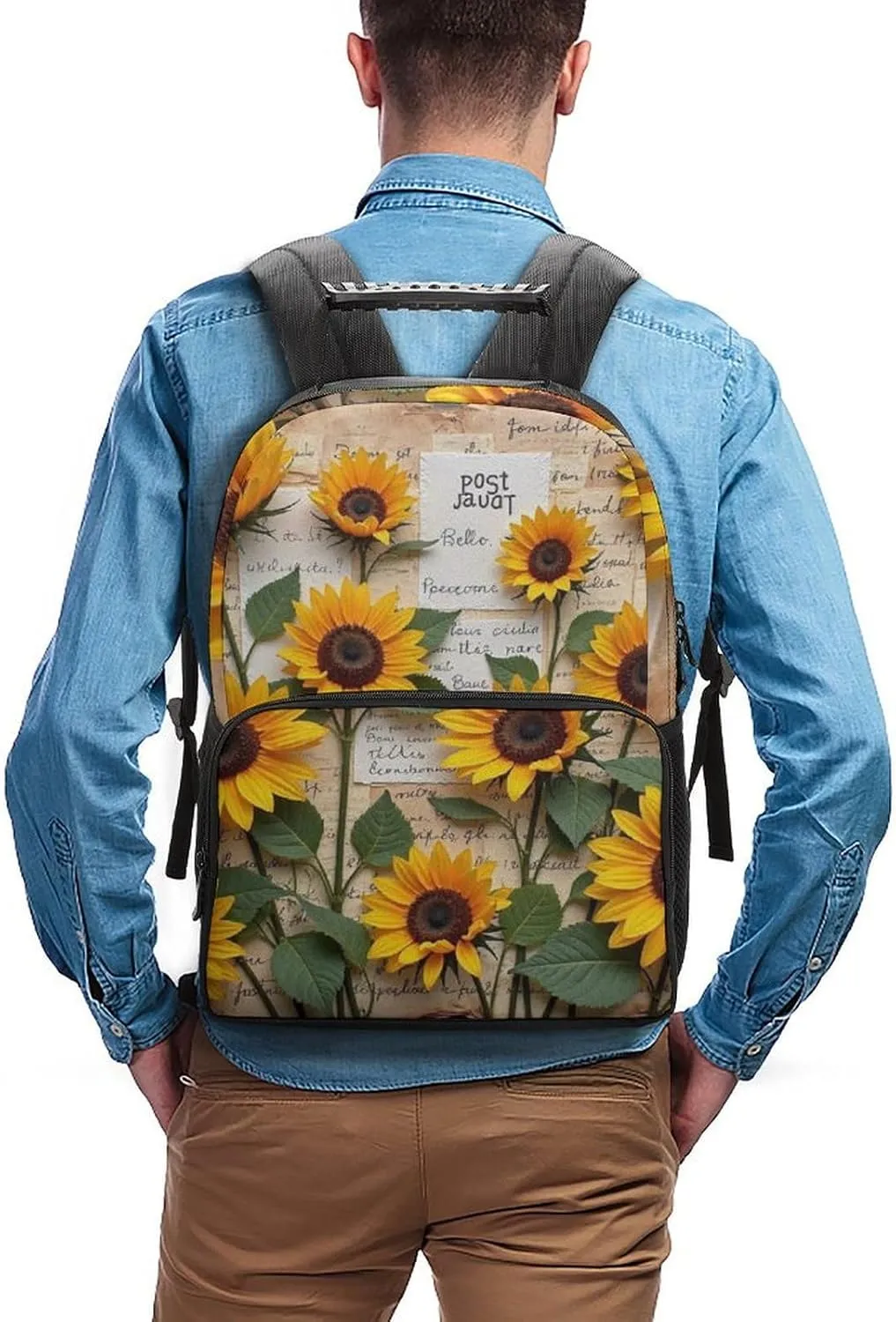 Daypack Bookbag for Gym Business Bicycle - Large Capacity Multipurpose Anti-Theft Carry trade feasible On Bag, Sunflower Travel Hiking Daypack Polyester 
