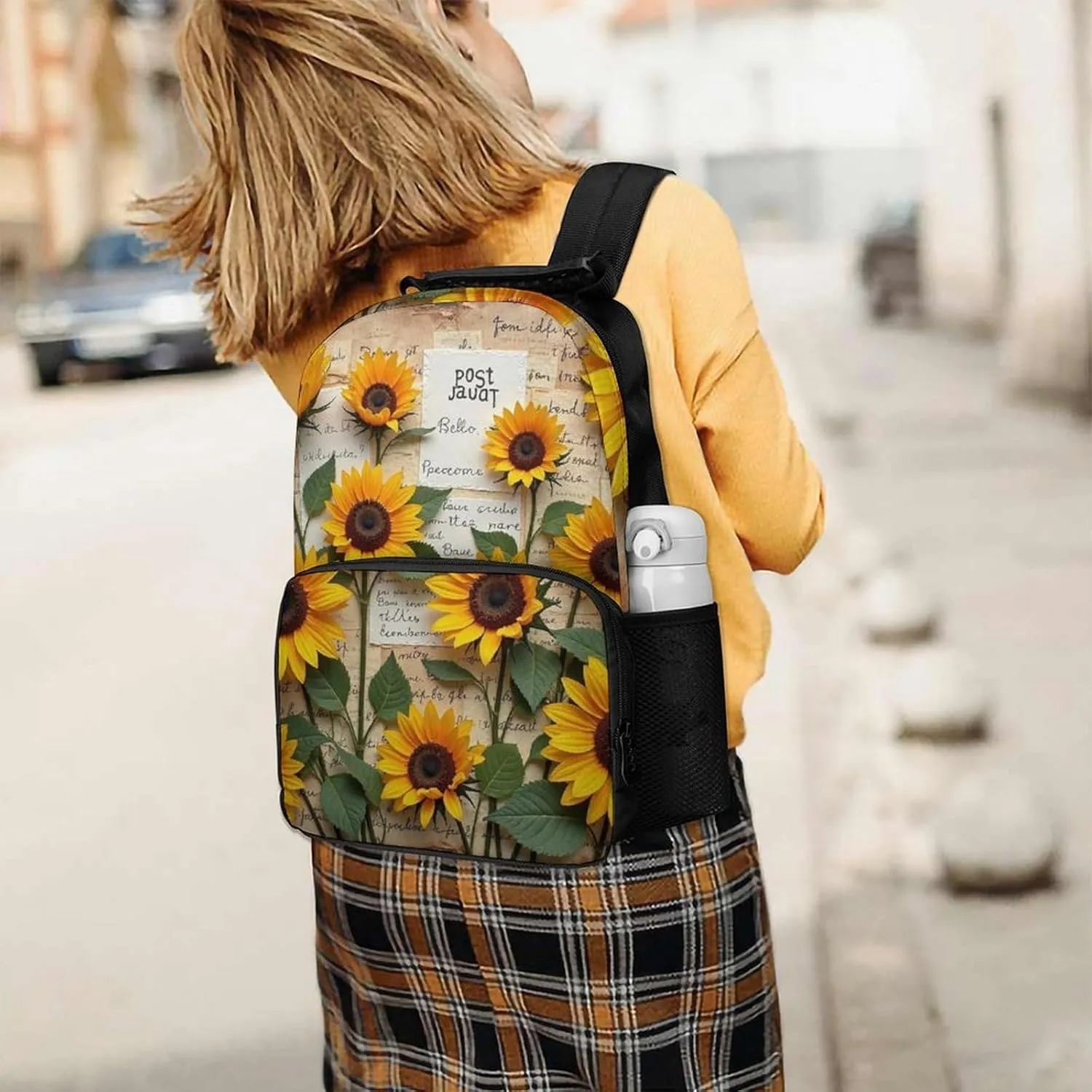 Daypack Bookbag for Gym Business Bicycle - Large Capacity Multipurpose Anti-Theft Carry trade feasible On Bag, Sunflower Travel Hiking Daypack Polyester 