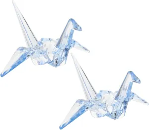 Decor for Boy Girl and Nursery MERRYHAPY 2pcs Acrylic Origami Crane Figurine Decorative Boy Girl Birthday Toys Transparent Cranes for Playtime memorable Charming Home 
