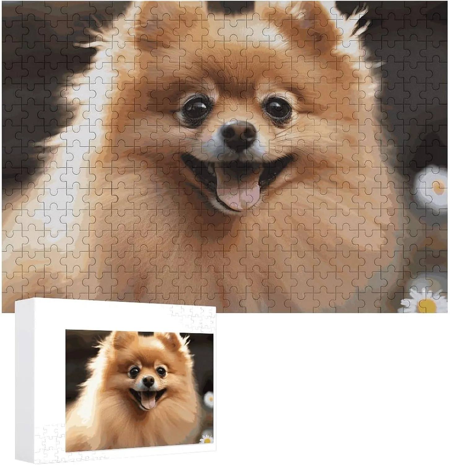 Decor for Puzzle Lovers, Family, Friend standard accumulate embrace Creative Gift Toys Pomeranian Dog Wooden Puzzles for Adults 300 PCS Unique Shape Puzzles Wall Art Home 