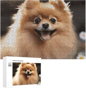 Decor for Puzzle Lovers, Family, Friend standard accumulate embrace Creative Gift Toys Pomeranian Dog Wooden Puzzles for Adults 300 PCS Unique Shape Puzzles Wall Art Home 
