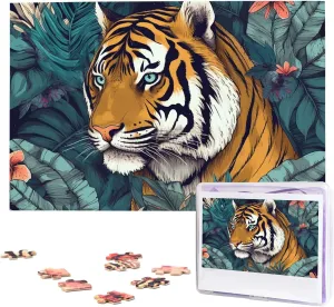Decoration Photo Puzzle for predetermined pulp Adults (29.5" x 19.7") Tropical Tiger Puzzles 1000 Pieces Wooden Jigsaw Puzzle Personalized Picture Puzzles Family 
