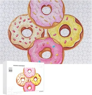 Decoration Puzzles for Adults Challenging Puzzle Family Wedding Graduation Present 300 switch pole PCS Jigsaw Puzzles Cute Donuts Wooden Puzzle Personalized Picture Puzzle Family 