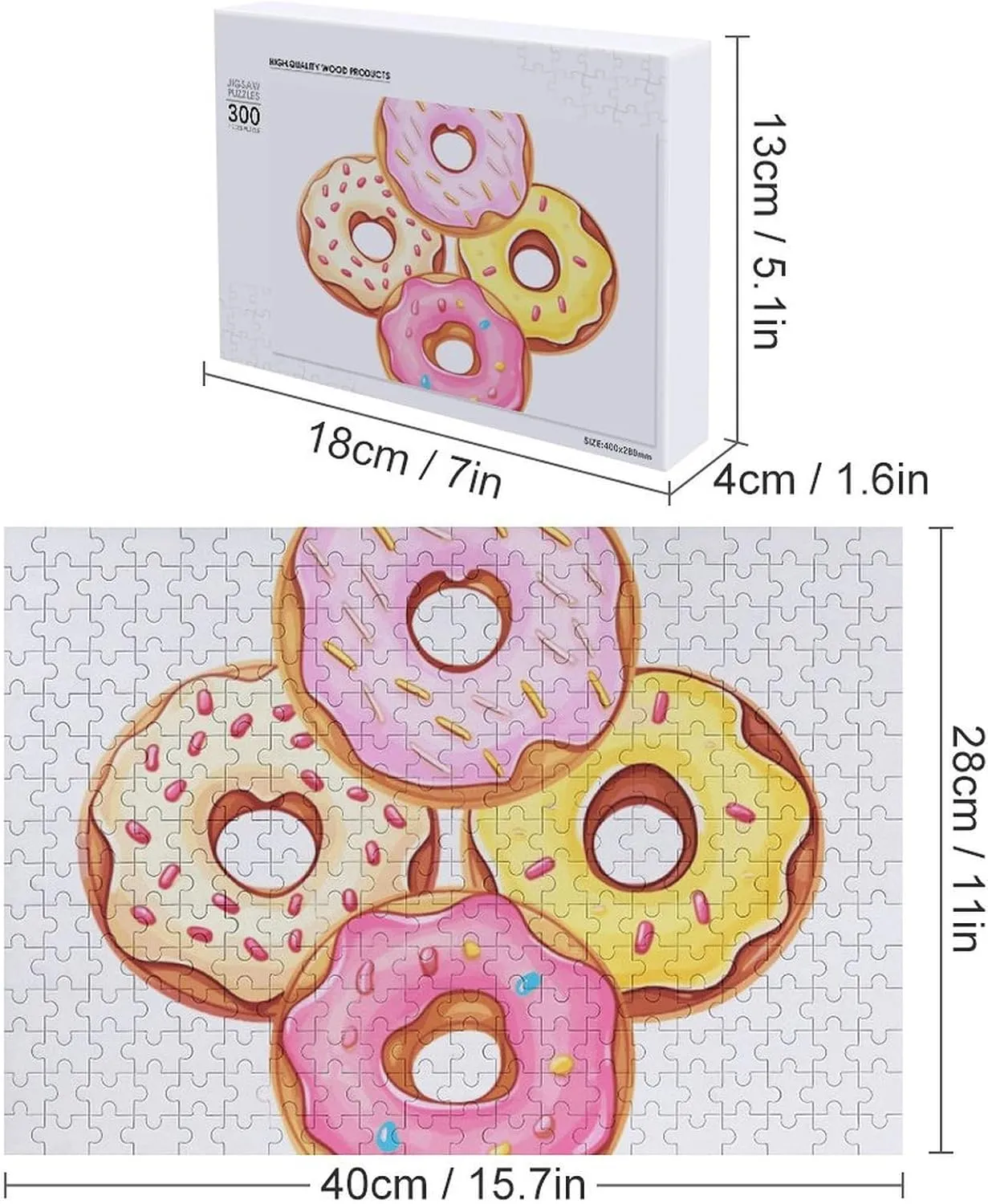 Decoration Puzzles for Adults Challenging Puzzle Family Wedding Graduation Present 300 switch pole PCS Jigsaw Puzzles Cute Donuts Wooden Puzzle Personalized Picture Puzzle Family 