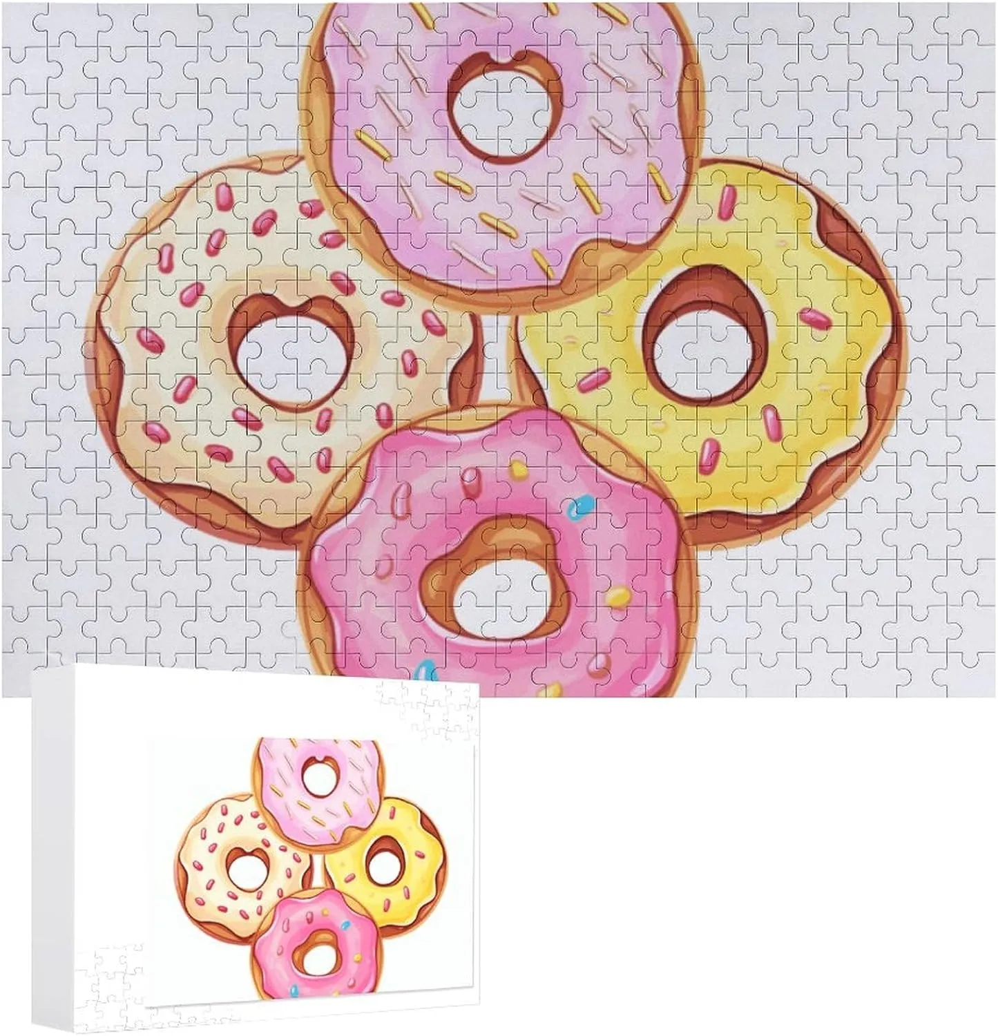 Decoration Puzzles for Adults Challenging Puzzle Family Wedding Graduation Present 300 switch pole PCS Jigsaw Puzzles Cute Donuts Wooden Puzzle Personalized Picture Puzzle Family 