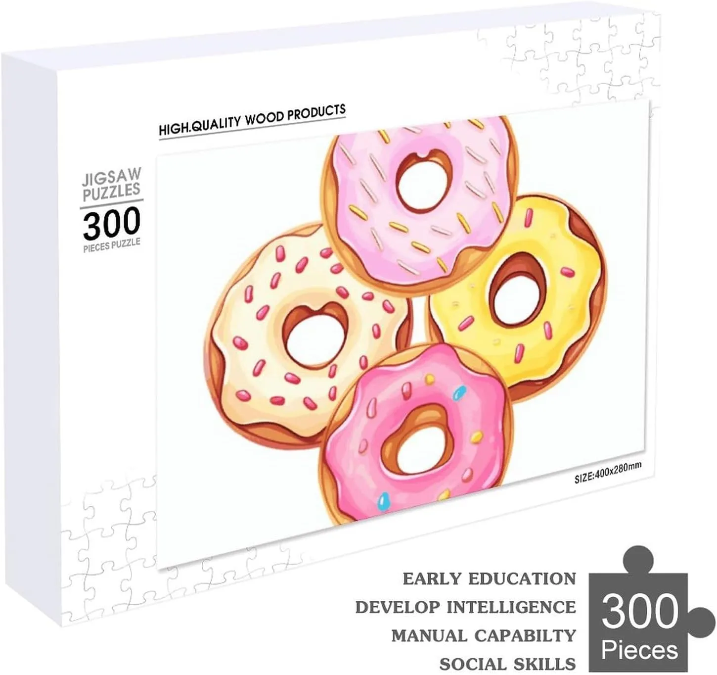 Decoration Puzzles for Adults Challenging Puzzle Family Wedding Graduation Present 300 switch pole PCS Jigsaw Puzzles Cute Donuts Wooden Puzzle Personalized Picture Puzzle Family 