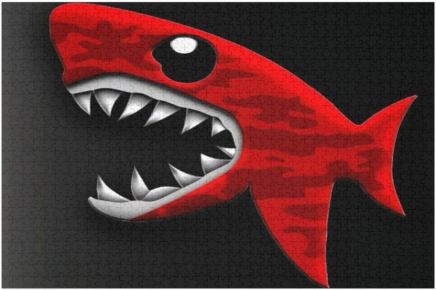 Design Challenging Brain Teaser Birthday Gift for All Ages 1000 PCS Red-Black Shark Puzzle for Adults Wooden Jigsaw spidery Puzzle for Mother's Day Premium Puzzle with Unique Art 