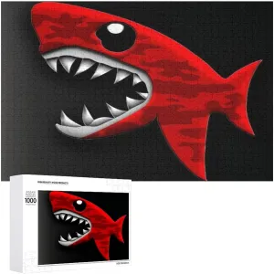 Design Challenging Brain Teaser Birthday Gift for All Ages 1000 PCS Red-Black Shark Puzzle for Adults Wooden Jigsaw spidery Puzzle for Mother's Day Premium Puzzle with Unique Art 