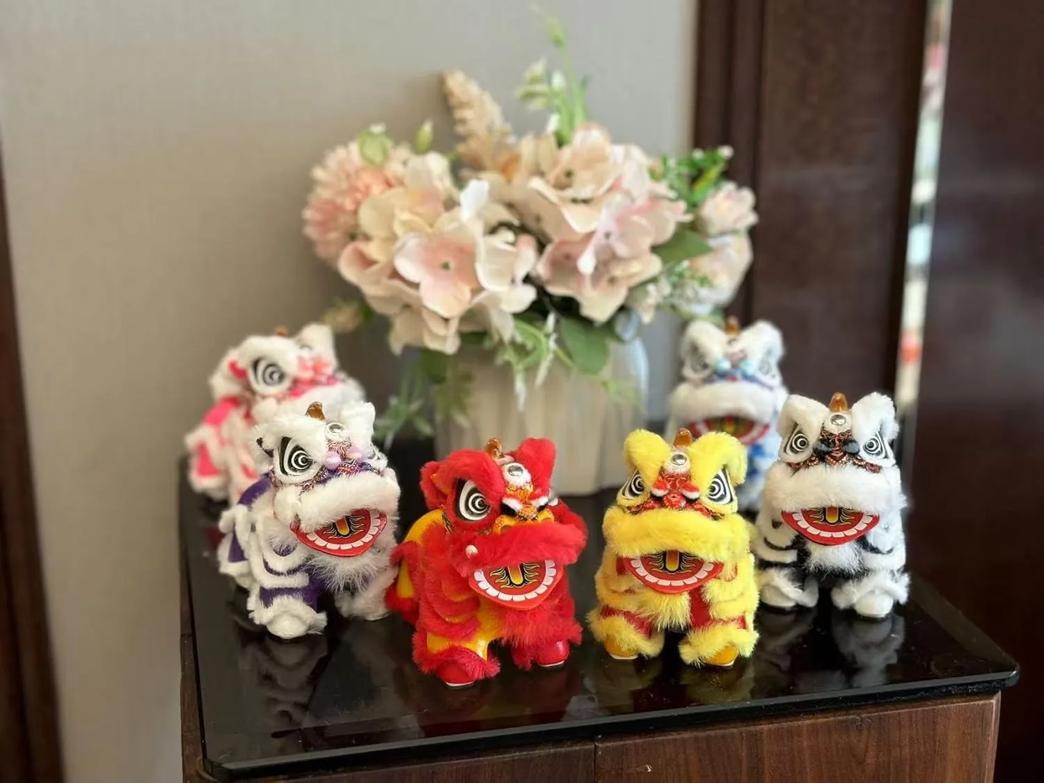 Designed to Stand craft shake wreck flint adjust Upright, Suitable for Both car and Indoor Decoration. (RED) Handcrafted Traditional Chinese Lion Dance Decoration with a More Adorable Design, 