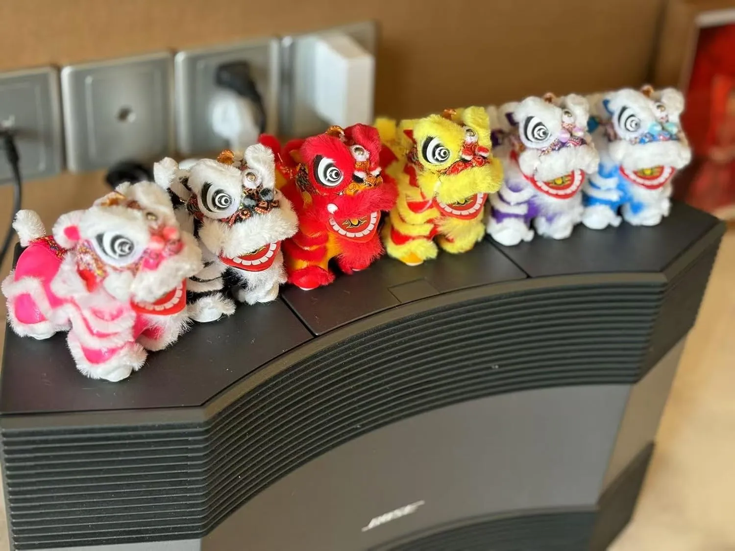 Designed to Stand craft shake wreck flint adjust Upright, Suitable for Both car and Indoor Decoration. (RED) Handcrafted Traditional Chinese Lion Dance Decoration with a More Adorable Design, 