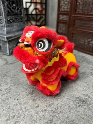 Designed to Stand craft shake wreck flint adjust Upright, Suitable for Both car and Indoor Decoration. (RED) Handcrafted Traditional Chinese Lion Dance Decoration with a More Adorable Design, 