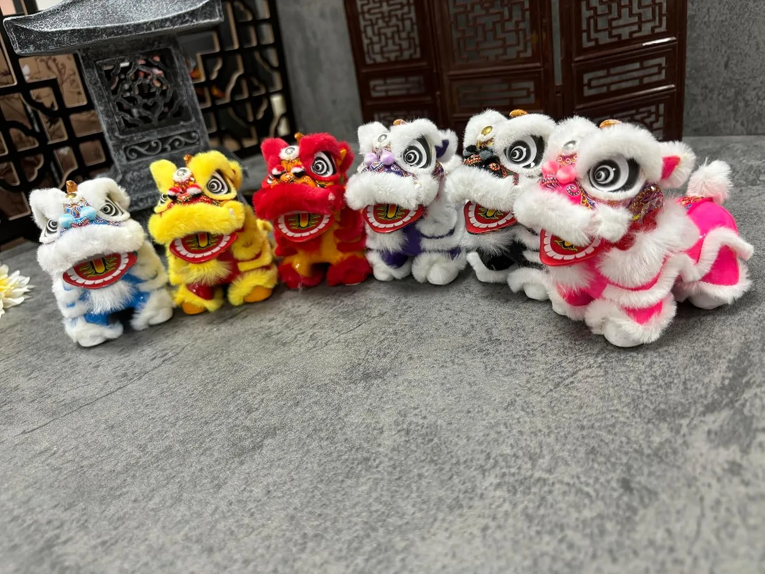 Designed to Stand craft shake wreck flint adjust Upright, Suitable for Both car and Indoor Decoration. (RED) Handcrafted Traditional Chinese Lion Dance Decoration with a More Adorable Design, 