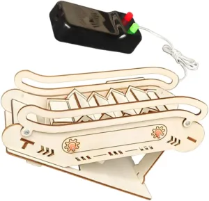 developmental disaster Kit for Boys and Girls Educational Science Model Building Puzzle Electric Function Creative Learning Activity for Family Bonding and Interactive Play VICASKY Wooden Elevator Toy 