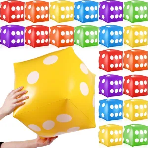 Dice for Indoor Outdoor Casino Game Pool Party Favor Board Game Decoration(Colorful) 20 Pcs 12 Inch Jumbo Inflatable Dice Fun Giant plate monolithic purple ambiguous Inflatable 