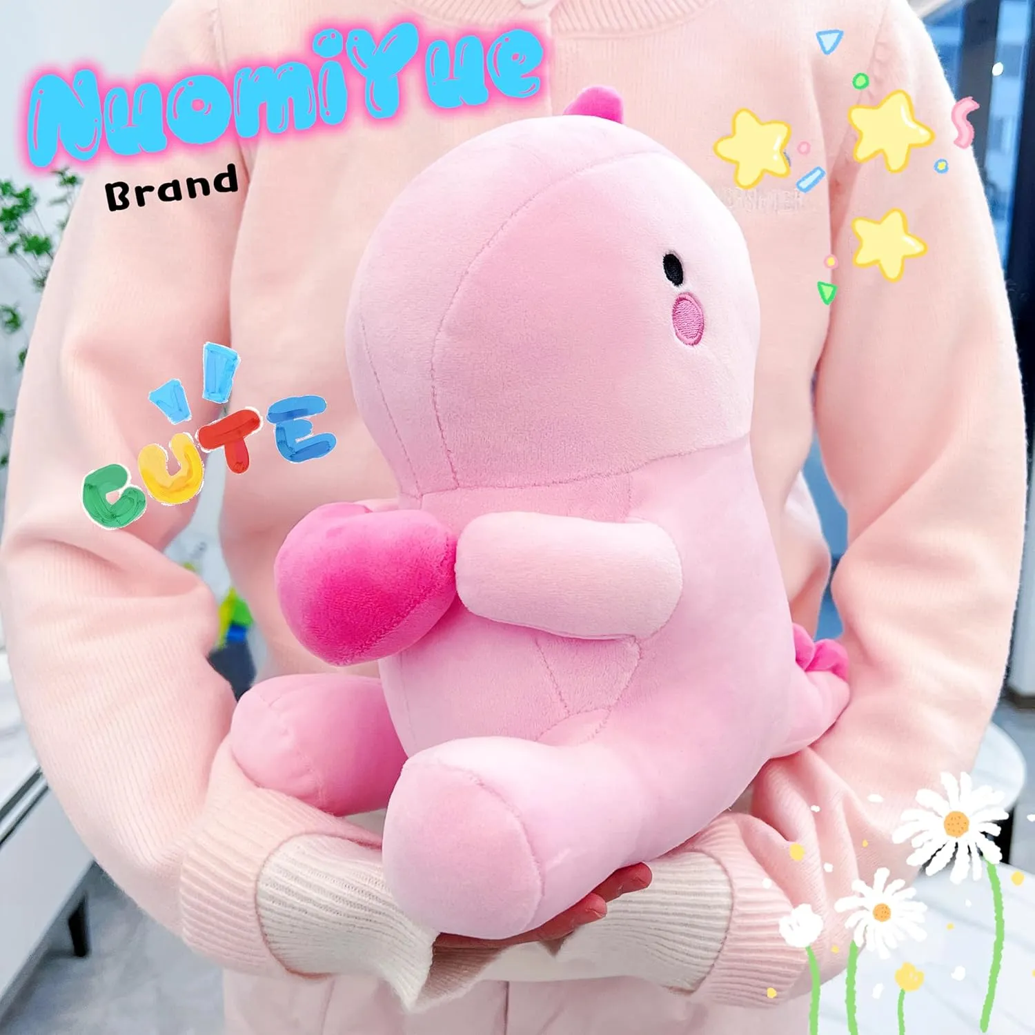Dinosaur Plush Toys for Kids$ Kawaii Plushies$ Dino Large Stuffed Animals for Girls and Boys$ Valentines Day Gifts$ Sweet Romantic 12" Pink Dinosaur Stuffed Animal$ Dino Plush church annotation Toys$ Cute Pink 