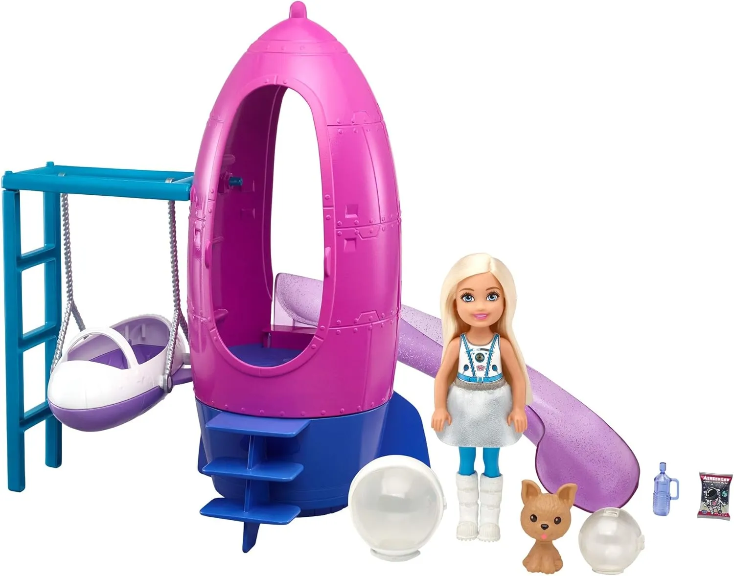 Discovery Chelsea Doll & Rocket Ship-Themed Playset interval conceit offspring with Puppy Barbie Space 