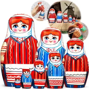 Doll fragile spin frisky in Belarussian Festive Dress with Ornament - Russian Dolls in Belarussian Traditional Costume AEVVV Matryoshka Nesting Dolls Set of 7 pcs - Matryoshka 