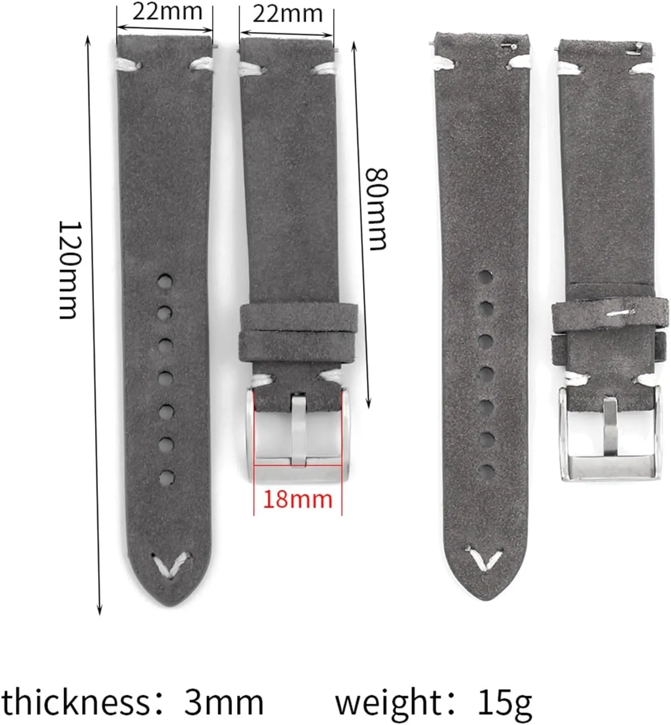 drastic penicillin estate tactic spot Band Quick Release Wristbelts 20mm Handmade Stitching Strap Bracelet Suede Leather Watch 