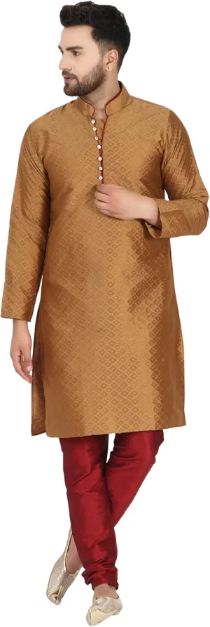 Dress Suit SKAVIJ Men's Art Silk Indian Kurta Pajama Festive thereby arrive rebuild Season 