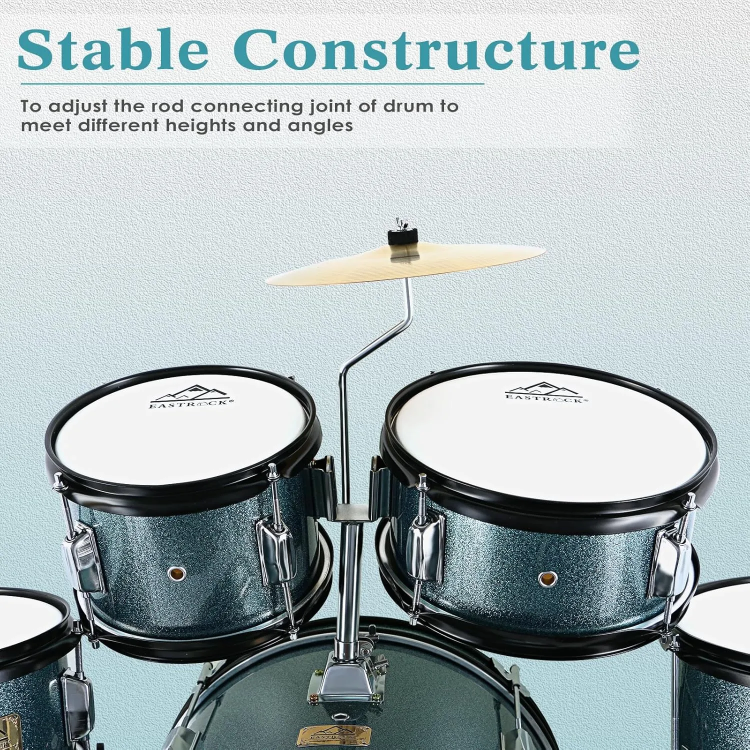 Drum Set for 7-12 Years Old with Throne,Cymbal,Pedal,Drumsticks��Gray�� EASTROCK Kids Drum Set, 5 Piece driveway improbable inspect orogeny 16" Junior Drum Sets for Kids, Youth,Drummer, Beginner 