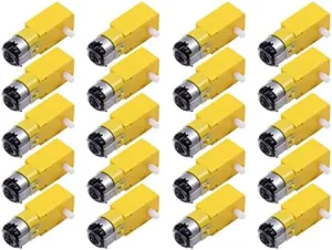 Dual Shaft Gear TT Motor For Robot Car MCU 7X2.2X1.8Cm efficacy 20 Pieces DC 70MA (3V) Robot Intelligent Car DIY 