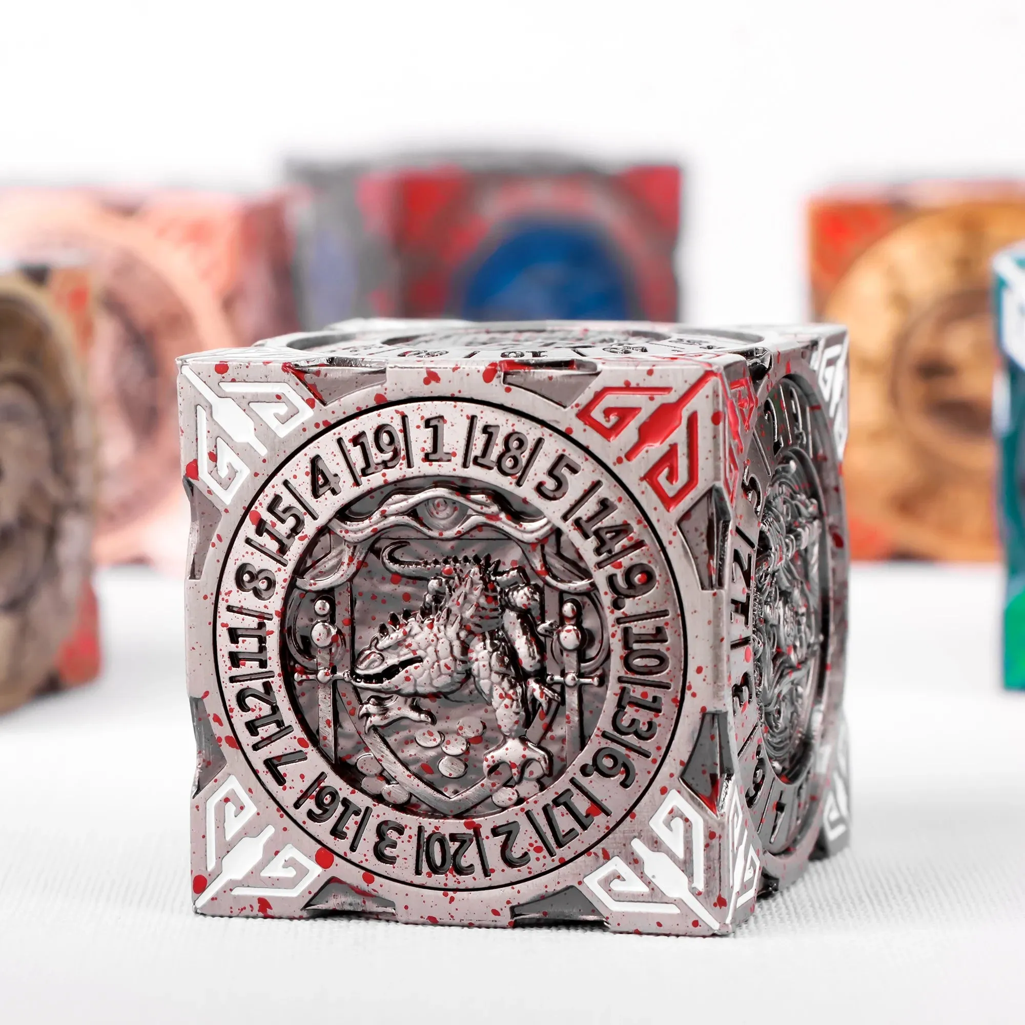 Dungeons & Student discount Big offer Six-Sided Dice Gyro for and Dragons Metal Set Gaming Fantasy