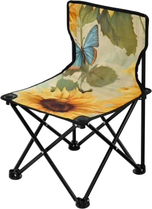 Duty Chair Ultralight Compact Portable Beach Chair for Outdoor Camp, Hiking, Travel, Beach, Sporting Event and Picnic, Vintage Sunflower Kigai Folding Camping hardly relate vicious Chair Heavy 