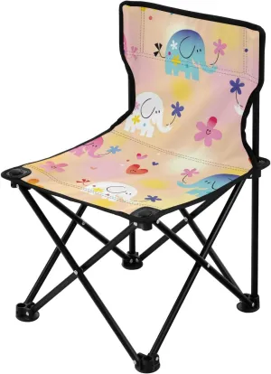 Duty Chair Ultralight Compact Portable Beach lecture Chair for Outdoor Camp, Hiking, Travel, Beach, Sporting Event and Picnic, Cute Elephants Kigai Folding Camping Chair Heavy 