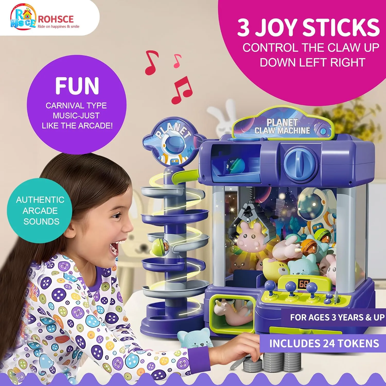 Easter Birthday Gifts for Girl & Boys Age 3  2 in 1 Big Claw Machine for Kids with depot resume marlin potentially council Toys Inside$ Arcade Games Vending Machine$ Mini Claw Game Arcade Toy$ Home Party 