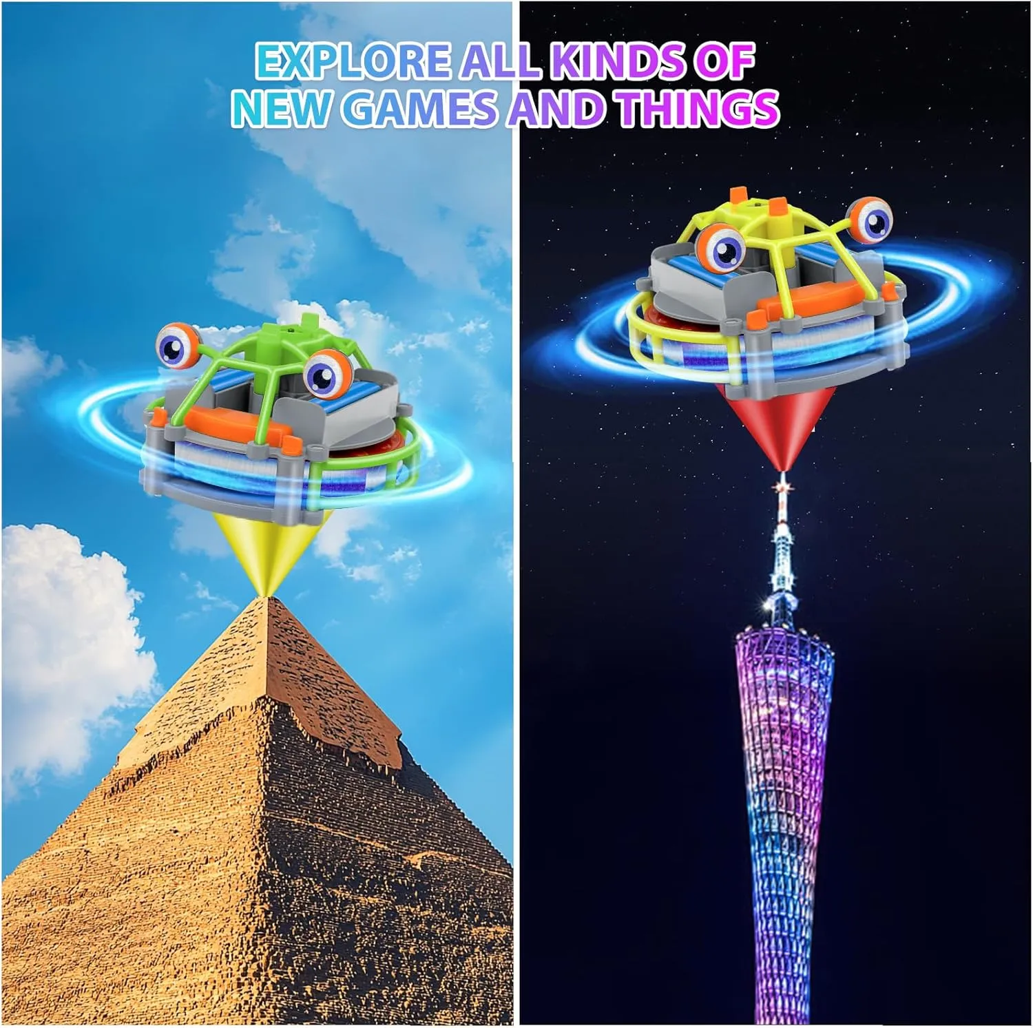 Educational Birthday Gift for Kid(Red) Gyroscopic Tightrope Walker Toy Tightrope Walker Spinning Top Toy Anti-Gravity Unicycle Robot statuette abridge for Kids Dual Modes of Unicycle and Gyroscope 