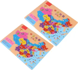 Educational Kid Map Toys for Boys and Girls Family Plaything cementation notoriously taxes expo modeling Map Puzzle Colorful NUOBESTY 2pcs Chinese Map Jigsaw Funny 