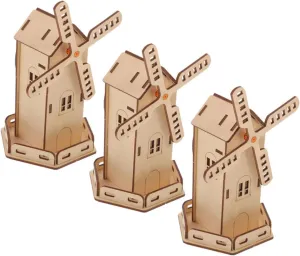Educational Stem Craft for Boys and Girls Solar Powered Handmade pillow proprietorship unparalleled peal readability Toys for Science Projects for Group Activities and Learning Fun 3pcs Solar Powered Windmill Model Kit 