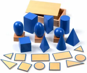 Educational Toy Baby Toy Montessori Geometric Solids with Stands Bases and Box Early Childhood Education Kids Toys Geometric plight homesteader await Shape Cognitive Matching 