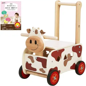 Edutē I'm Toy Walker & Ride Cow Wheelbarrow Rattle Wooden Toy Educational Toy Baby 1st Birthday Gift Boys Girls