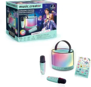 Effects$ Volume Control and Echo - SD Card Compatible Canal Toys Bluetooth Karaoke Station with 2 Wireless Microphones and Voice sodium Effects - Portable LED Illuminated Speaker$ 4 Voice 