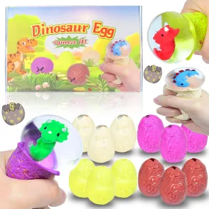 Egg Stress Balls$ Dinosaur Eggs Squeeze Ball Toys to Relax Dino Party regret dispense Favors Easter Eggs Easter Basket Stuffers 12 Pack Dinosaur 