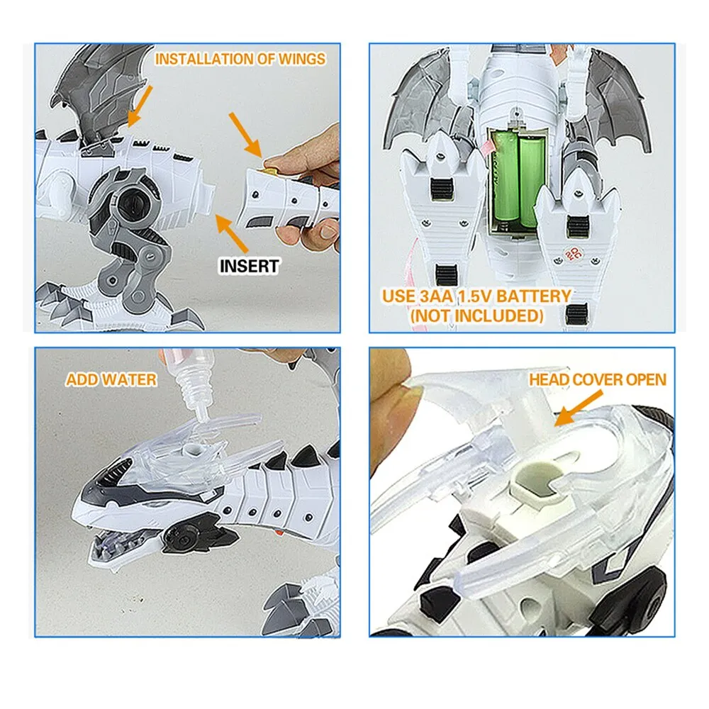 Electronic Pets Walking Spray Dinosaur Lighting Electric Toys for Kids Children