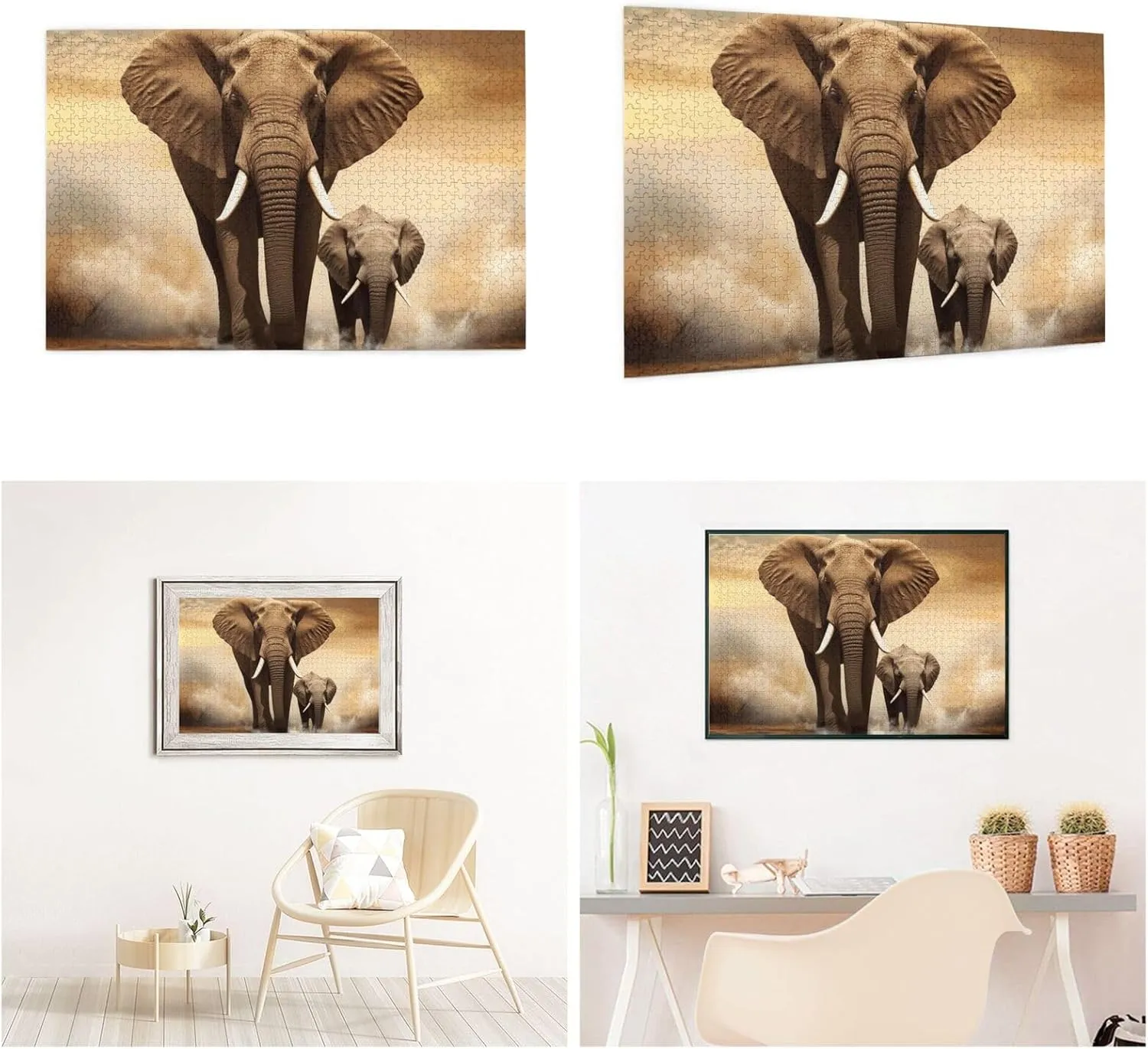 Elephant and Baby Elephant Puzzles Custom Puzzles from Photos sector Picture Puzzles Gifts for Family Wedding Christmas Birthday Jigsaw Puzzles 1000 Pieces Puzzles for Adults Personalized Wooden Puzzles 