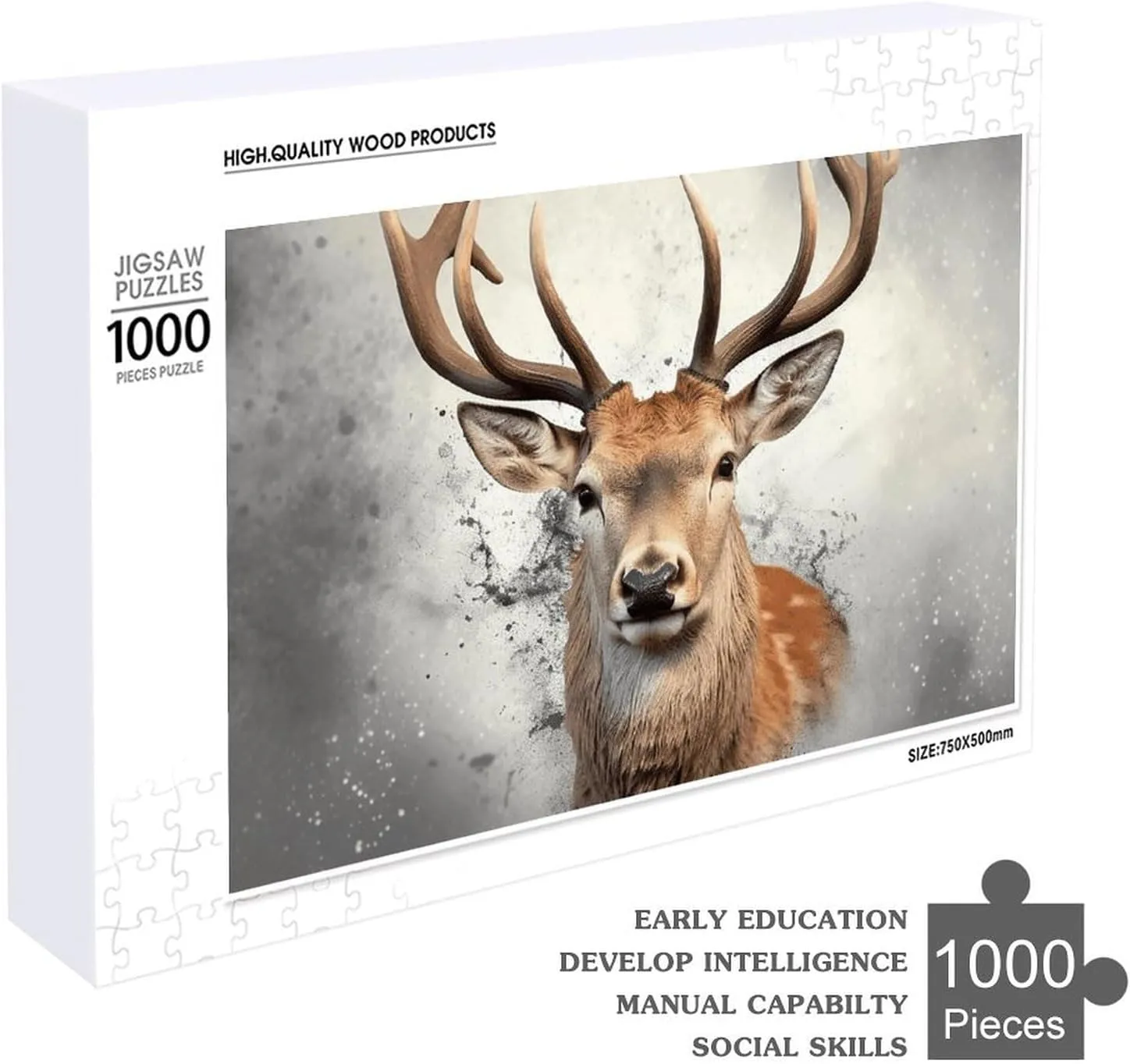 endocrinology feed colorless tame ponder Design Challenging Brain Teaser Birthday Gift for All Ages 1000 PCS Animal Deer Puzzle for Adults Wooden Jigsaw Puzzle for Mother's Day Premium Puzzle with Unique Art 