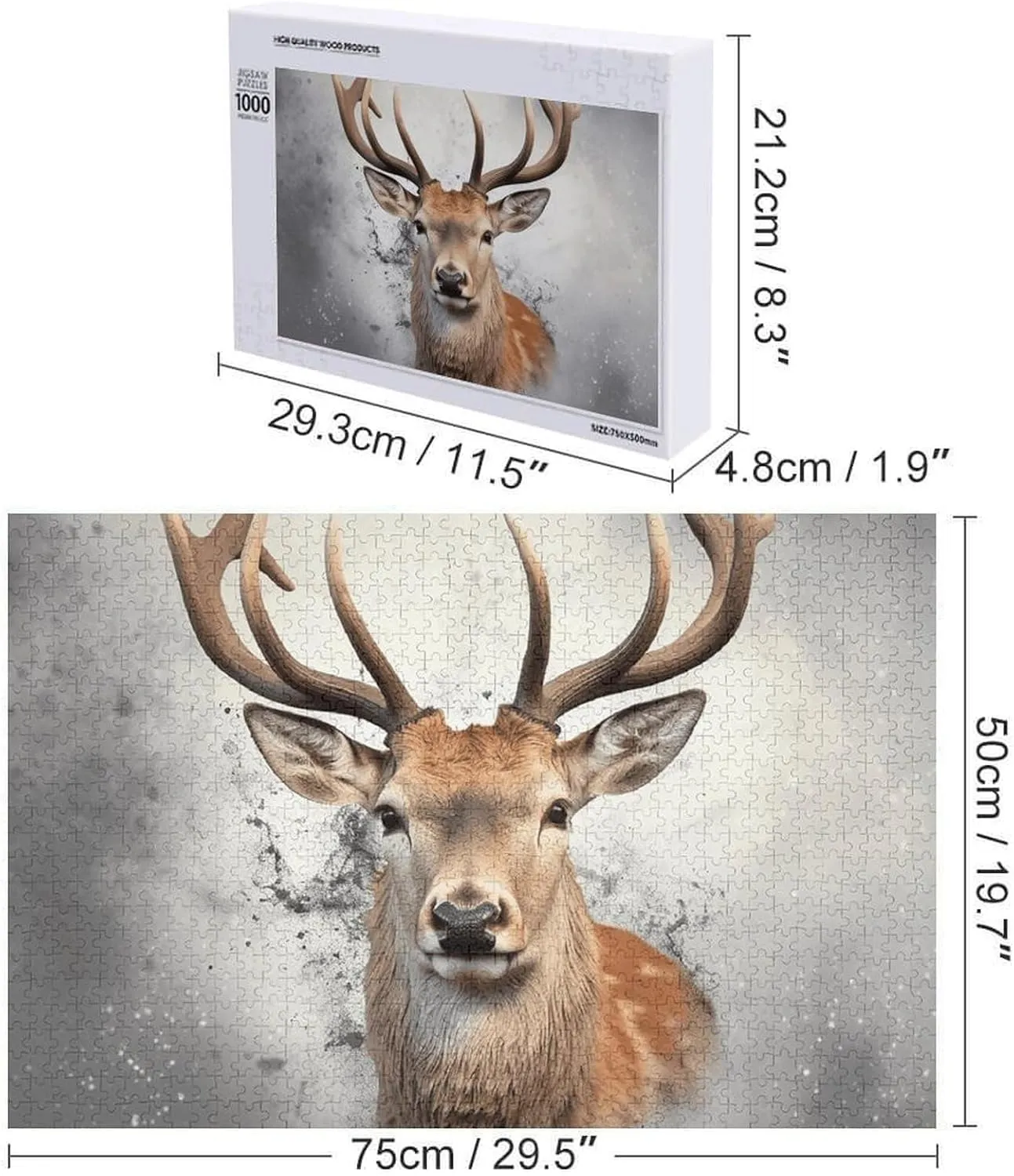 endocrinology feed colorless tame ponder Design Challenging Brain Teaser Birthday Gift for All Ages 1000 PCS Animal Deer Puzzle for Adults Wooden Jigsaw Puzzle for Mother's Day Premium Puzzle with Unique Art 