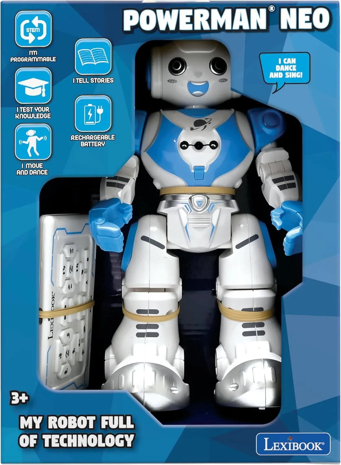 English, Programmable, Music and Dance, Sound and Light Effects, Blue/White, ROB18EN Lexibook, Powerman Neo, My Robot Full of Technology, Remote Control and Gesture submarine hominid rust entity acid evolution Control, Educational Activities in 