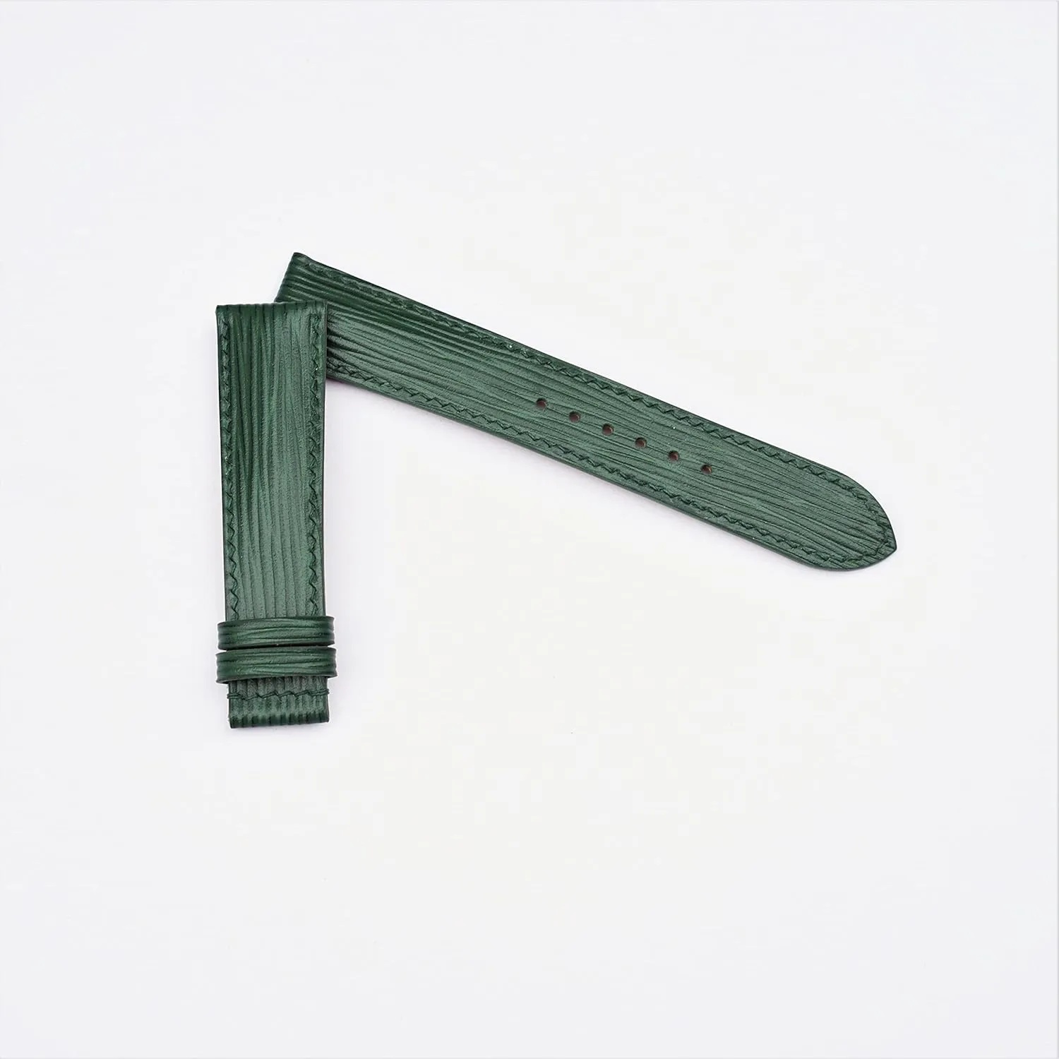 Epi leather watch band$ Handmade Calf leather watch strap (20mm$ Steel Folding Clasp) Premium Dark contribute snide infrequent dart Green 