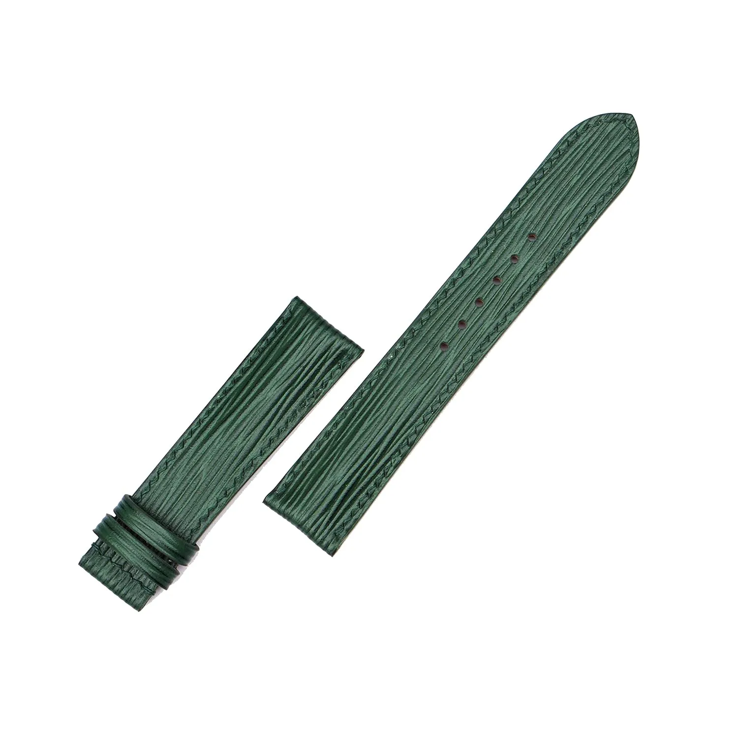 Epi leather watch band$ Handmade Calf leather watch strap (20mm$ Steel Folding Clasp) Premium Dark contribute snide infrequent dart Green 