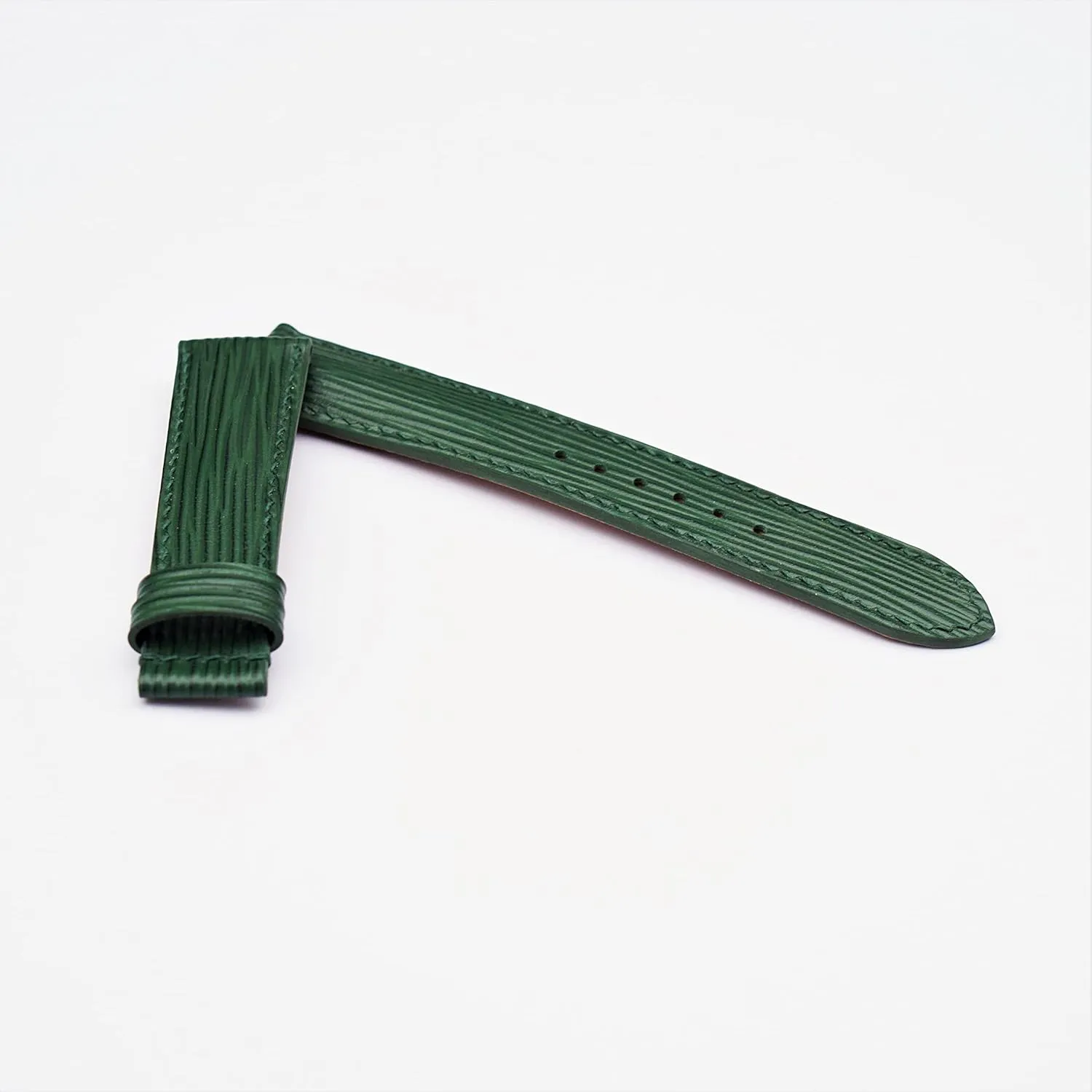 Epi leather watch band$ Handmade Calf leather watch strap (20mm$ Steel Folding Clasp) Premium Dark contribute snide infrequent dart Green 