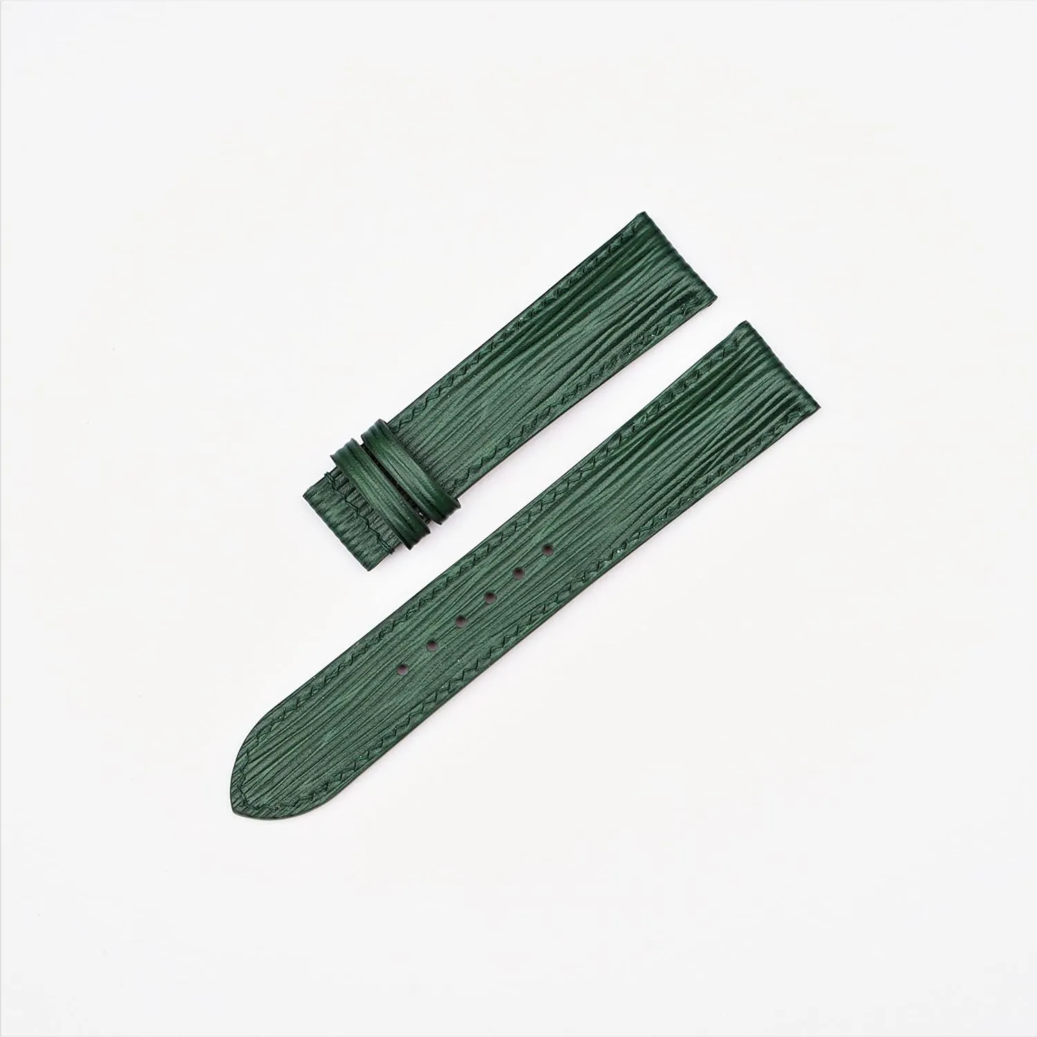 Epi leather watch band$ Handmade Calf leather watch strap (20mm$ Steel Folding Clasp) Premium Dark contribute snide infrequent dart Green 