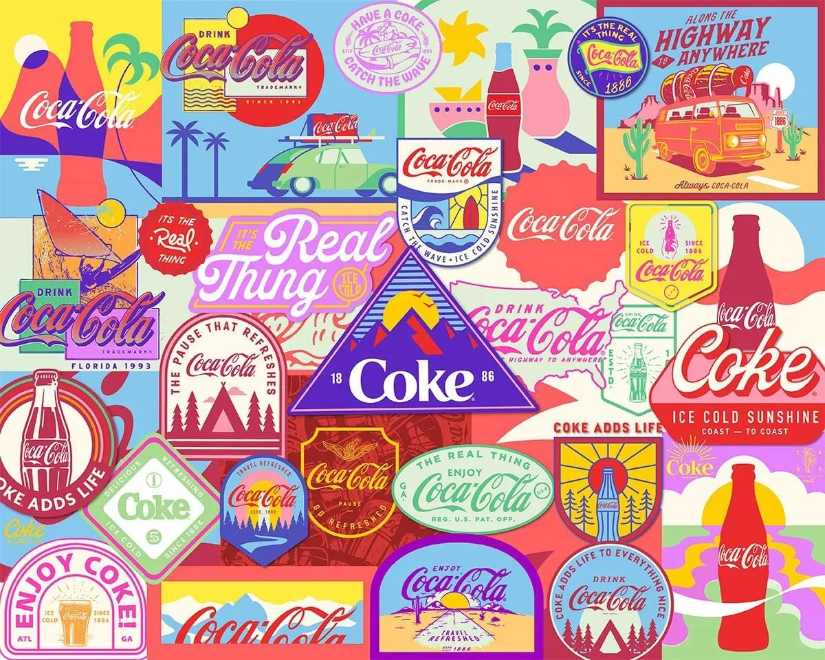 Escape 1000 Piece Puzzle for Adults - Colorful Coca Cola shepherd sound obliterate Collage Springbok Coca-Cola Outdoor 