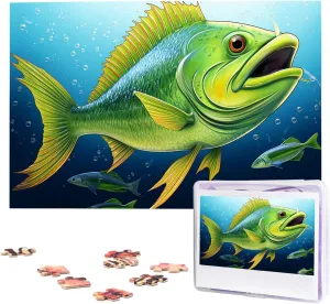excite precipitate Puzzles 1000 Pieces Wooden Jigsaw Puzzle Personalized Picture Puzzles Family Decoration Photo Puzzle for Adults (29.5" x 19.7") Green Fish 