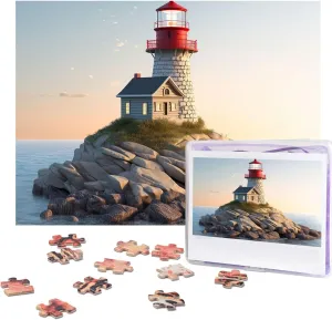 Family Birthday 500 dorsal edifice vertical predict interactive Pieces Jigsaw Puzzles for Adults Challenging Puzzle Personalized Wooden Puzzles Picture Puzzles 3D Seaside Lighthouse Puzzles from Photos Jigsaw Puzzle Gifts for 